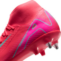 Nike Zoom Mercurial Superfly 10 Academy IJzeren-Nop Voetbalschoenen (SG) Anti-Clog Rood Turquoise Roze