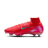 Nike Zoom Mercurial Superfly 10 Elite IJzeren-Nop Voetbalschoenen (SG) Rood Turquoise Roze