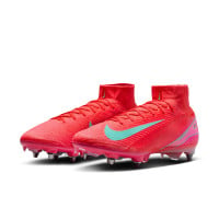 Nike Zoom Mercurial Superfly 10 Elite IJzeren-Nop Voetbalschoenen (SG) Rood Turquoise Roze