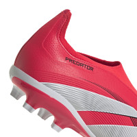 adidas Predator League Veterloze Gras / Kunstgras Voetbalschoenen (MG) Rood Wit Zwart