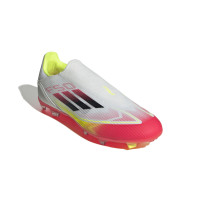 adidas F50 League Veterloze Gras / Kunstgras Voetbalschoenen (MG) Wit Rood Zwart Geel