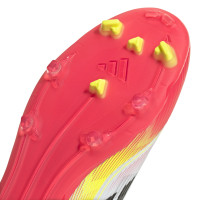 adidas F50 League Veterloze Gras / Kunstgras Voetbalschoenen (MG) Wit Rood Zwart Geel