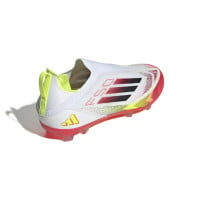 adidas F50 Elite Veterloze Gras Voetbalschoenen (FG) Kids Wit Rood Zwart Geel