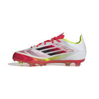 adidas F50 Elite Gras Voetbalschoenen (FG) Kids Wit Rood Zwart Geel