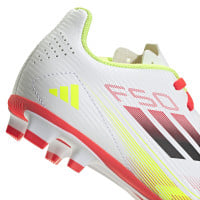 adidas F50 Club Gras / Kunstgras Voetbalschoenen (MG) Kids Wit Rood Zwart Geel