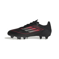 adidas F50 League IJzeren-Nop Voetbalschoenen (SG) Zwart Rood Zilver