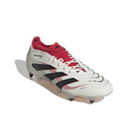 adidas Predator Elite IJzeren-Nop Voetbalschoenen (SG) Wit Zwart Rood