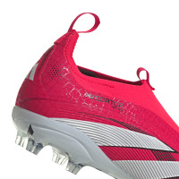 adidas Predator Elite Veterloze Gras Voetbalschoenen (FG) Kids Rood Wit Zwart