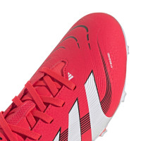 adidas Predator League Gras / Kunstgras Voetbalschoenen (MG) Kids Rood Wit Zwart