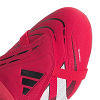 adidas Predator League FT Gras Voetbalschoenen (FG) Kids Rood Wit Zwart