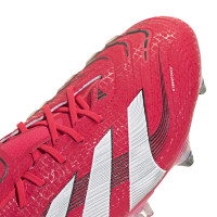 adidas Predator Elite IJzeren-Nop Voetbalschoenen (SG) Rood Wit Zwart