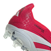 adidas Predator Elite FT Gras Voetbalschoenen (FG) Kids Rood Wit Zwart