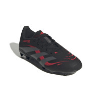 adidas Predator League Gras / Kunstgras Voetbalschoenen (MG) Kids Zwart Grijs Rood