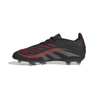 adidas Predator Elite Gras Voetbalschoenen (FG) Kids Zwart Grijs Rood