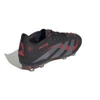 adidas Predator Elite Gras Voetbalschoenen (FG) Kids Zwart Grijs Rood