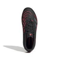 adidas Predator Elite Gras Voetbalschoenen (FG) Kids Zwart Grijs Rood