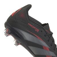 adidas Predator Elite Gras Voetbalschoenen (FG) Kids Zwart Grijs Rood