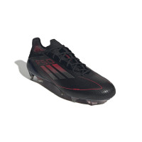 adidas F50 Elite Gras Voetbalschoenen (FG) Zwart Rood Zilver