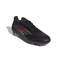 adidas F50 Pro Gras Voetbalschoenen (FG) Zwart Rood Zilver