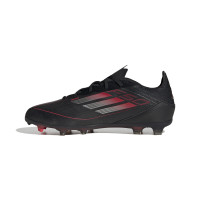 adidas F50 Elite Gras Voetbalschoenen (FG) Kids Zwart Rood Zilver