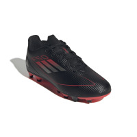 adidas F50 Club Gras / Kunstgras Voetbalschoenen (FxG) Kids Zwart Rood Zilver