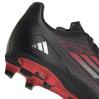 adidas F50 Club Gras / Kunstgras Voetbalschoenen (FxG) Kids Zwart Rood Zilver