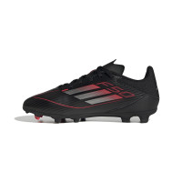 adidas F50 League Gras / Kunstgras Voetbalschoenen (MG) Kids Zwart Rood Zilver