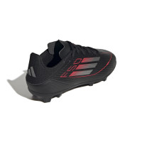 adidas F50 League Gras / Kunstgras Voetbalschoenen (MG) Kids Zwart Rood Zilver