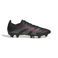 adidas Predator League IJzeren-Nop Voetbalschoenen (SG) Zwart Grijs Rood