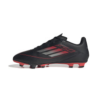 adidas F50 Club Gras / Kunstgras Voetbalschoenen (FxG) Zwart Rood Zilver