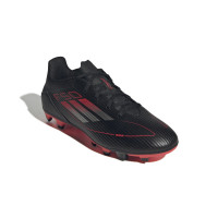 adidas F50 Club Gras / Kunstgras Voetbalschoenen (FxG) Zwart Rood Zilver