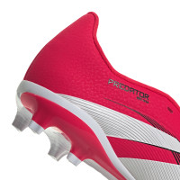 adidas Predator League FT Gras Voetbalschoenen (FG) Kids Rood Wit Zwart