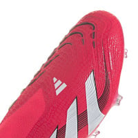 adidas Predator Elite Veterloze Gras Voetbalschoenen (FG) Rood Wit Zwart