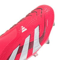 adidas Predator Elite Veterloze IJzeren-Nop Voetbalschoenen (SG) Rood Wit Zwart