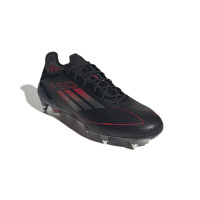 adidas F50 Elite IJzeren-Nop Voetbalschoenen (SG) Zwart Rood Zilver