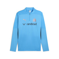 PUMA Olympique Marseille Trainingstrui 1/4-Zip 2024-2025 Lichtblauw Zwart Brons