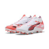 PUMA Ultra 5 Match+ High Gras / Kunstgras Voetbalschoenen (MG) Dames Wit Zwart Rood