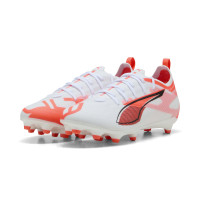 PUMA Ultra 5 Pro Gras / Kunstgras Voetbalschoenen (MG) Kids Wit Zwart Rood