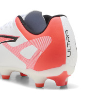 PUMA Ultra 5 Play Gras / Kunstgras Voetbalschoenen (MG) Wit Zwart Rood