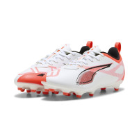 PUMA Ultra 5 Play Gras / Kunstgras Voetbalschoenen (MG) Kids Wit Zwart Rood