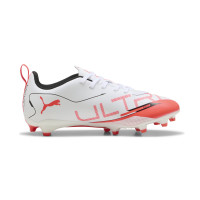 PUMA Ultra 5 Play Gras / Kunstgras Voetbalschoenen (MG) Kids Wit Zwart Rood