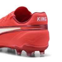 PUMA King Match Gras / Kunstgras Voetbalschoenen (MG) Rood Wit