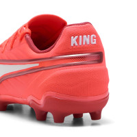 PUMA King Match Gras / Kunstgras Voetbalschoenen (MG) Kids Rood Wit