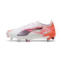 PUMA Ultra 5 Ultimate IJzeren-Nop Voetbalschoenen (SG) Wit Zwart Rood