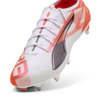 PUMA Ultra 5 Ultimate IJzeren-Nop Voetbalschoenen (SG) Wit Zwart Rood