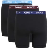 Nike Everyday Cotton Boxershort Brief 3-Pack Zwart Blauw Bordeaux Lichtblauw