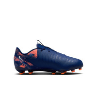 Nike Phantom GX II Haaland Academy Gras / Kunstgras Voetbalschoenen (MG) Kids Donkerblauw Oranje Zilver