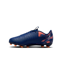 Nike Phantom GX II Haaland Academy Gras / Kunstgras Voetbalschoenen (MG) Kids Donkerblauw Oranje Zilver