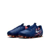 Nike Phantom GX II Haaland Academy Gras / Kunstgras Voetbalschoenen (MG) Kids Donkerblauw Oranje Zilver