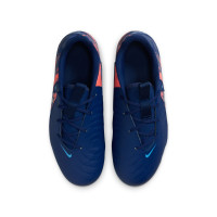 Nike Phantom GX II Haaland Academy Gras / Kunstgras Voetbalschoenen (MG) Kids Donkerblauw Oranje Zilver